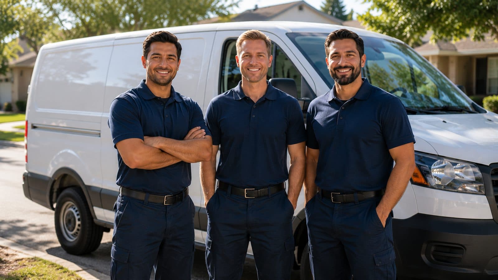 USA Home Repairs technicians with a service van